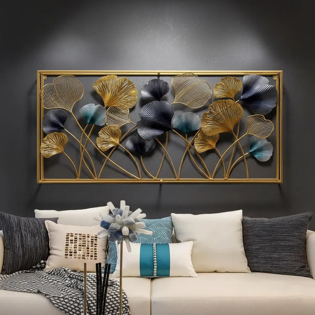 Luxury 3D Metal Ginkgo Leaf Wall Art