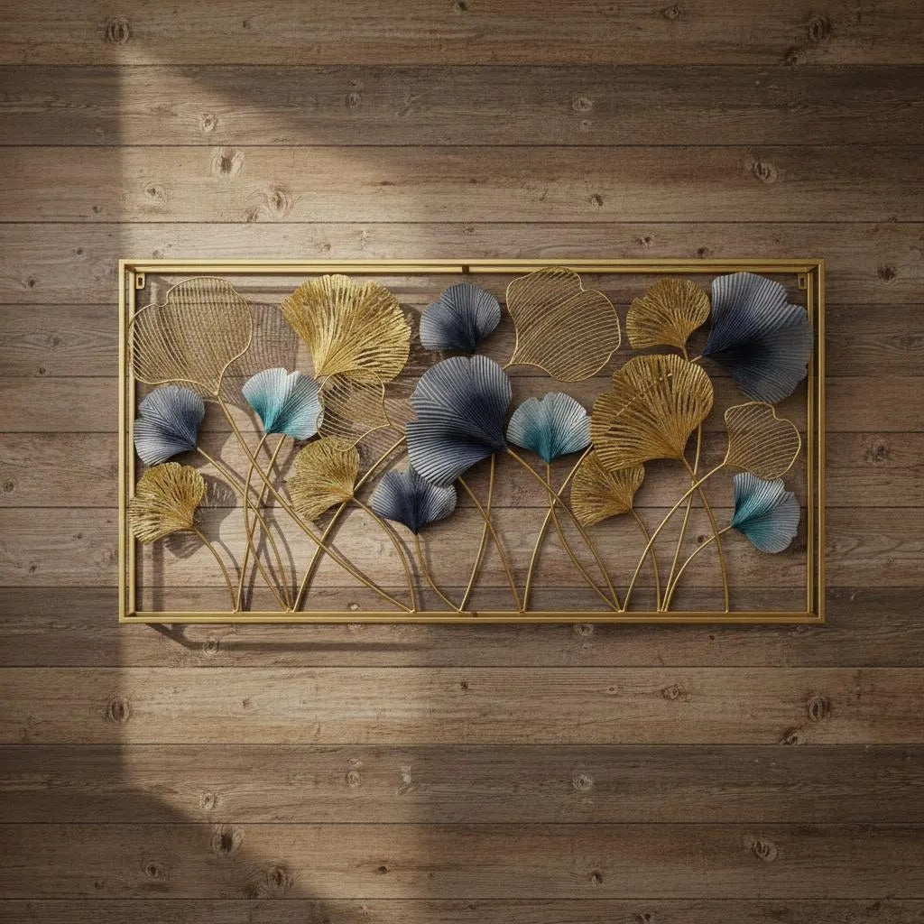 Luxury 3D Metal Ginkgo Leaf Wall Art