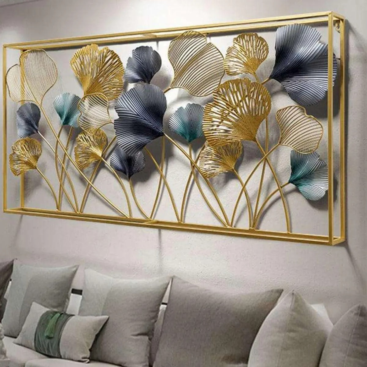 Luxury 3D Metal Ginkgo Leaf Wall Art
