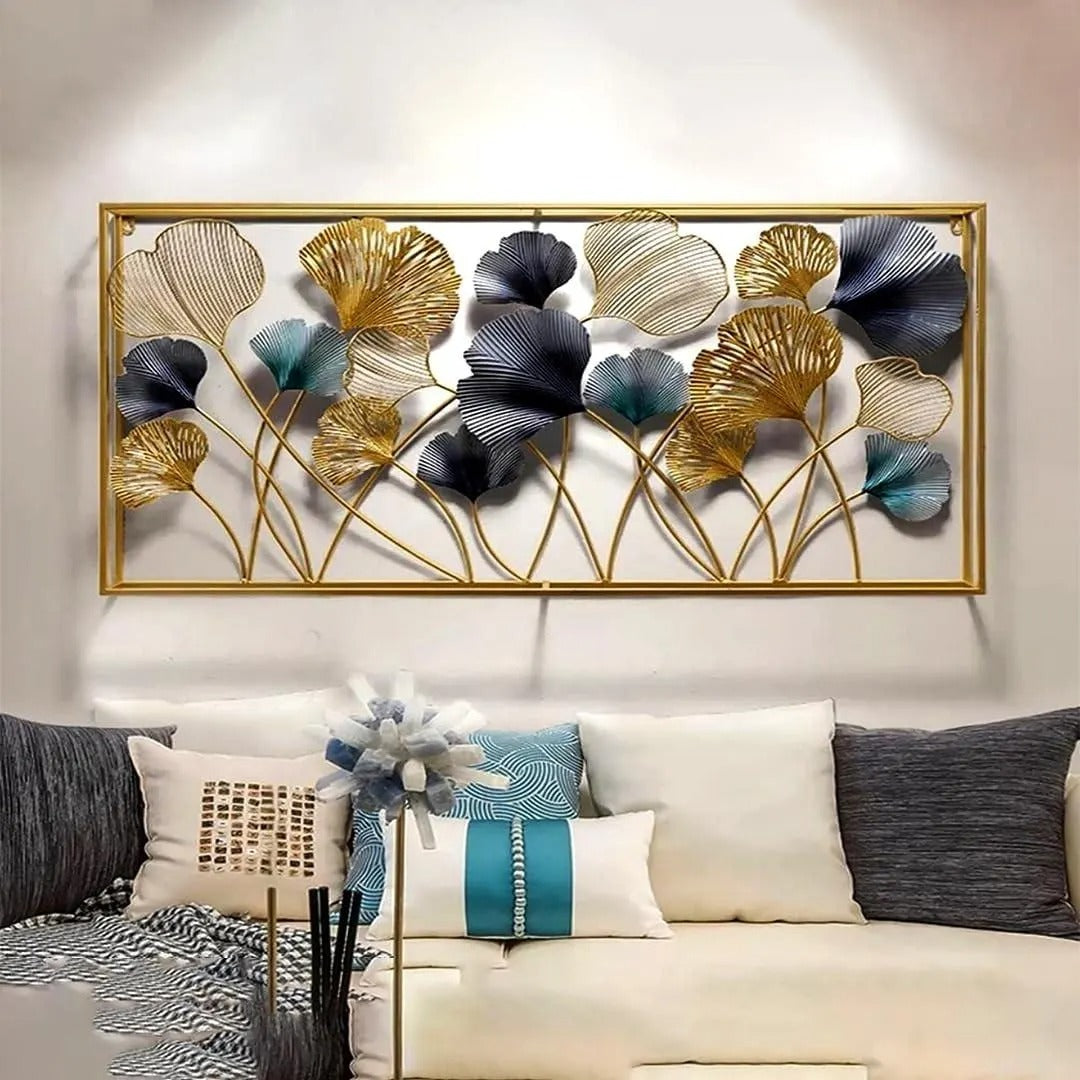 Luxury 3D Metal Ginkgo Leaf Wall Art