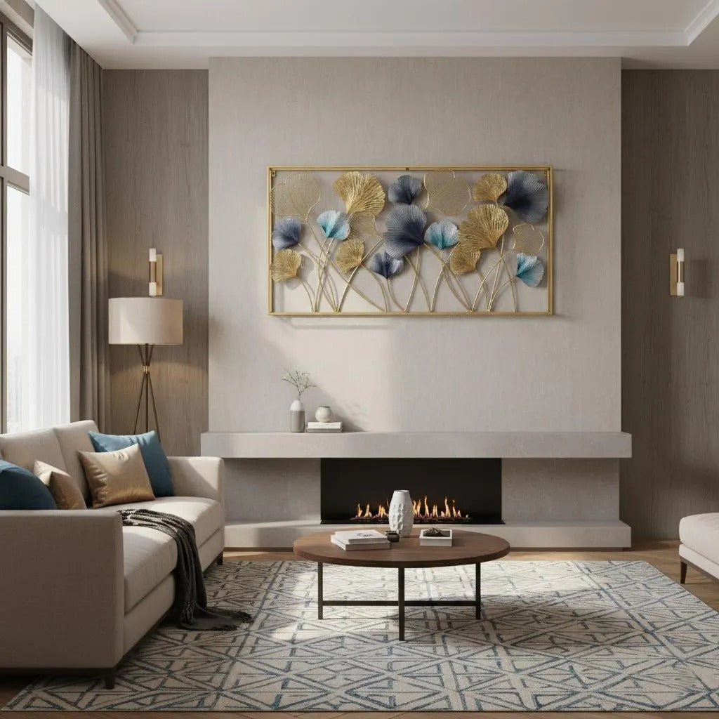 Luxury 3D Metal Ginkgo Leaf Wall Art